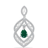 Pandantiv din Argint 925 ( 2.82 grame ) cu Calcedon Verde și Topaz Alb 1.8 Carate