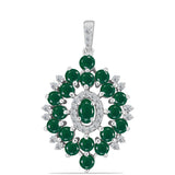 Pandantiv din Argint 925 ( 2.69 grame ) cu Calcedon Verde și Topaz Alb 2.56 Carate