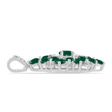 Pandantiv din Argint 925 ( 2.69 grame ) cu Calcedon Verde și Topaz Alb 2.56 Carate