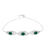 Brățară din Argint 925 ( 5.42 grame ) cu Agat Verde și Topaz Alb 2.39 Carate
