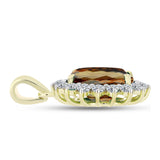 Pandantiv din Argint 925 Placat cu Aur ( 1.57 grame ) cu Cuarț Coniac și Topaz Alb 2.83 Carate
