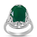 Inel din Argint 925 ( 4.69 grame ) cu Calcedon Verde 7.97 Carate