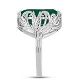Inel din Argint 925 ( 4.69 grame ) cu Calcedon Verde 7.97 Carate