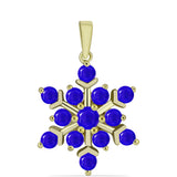 Pandantiv din Argint 925 Placat cu Aur ( 2.57 grame ) cu Agat Albastru 1.6 Carate