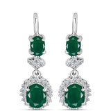 Cercei din Argint 925 ( 3.92 grame ) cu Calcedon Verde și Topaz Alb 3.62 Carate