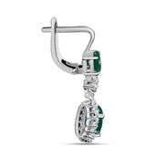 Cercei din Argint 925 ( 3.92 grame ) cu Calcedon Verde și Topaz Alb 3.62 Carate