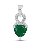 Pandantiv din Argint 925 ( 0.91 grame ) cu Calcedon Verde și Topaz Alb 1.17 Carate