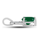 Pandantiv din Argint 925 ( 0.91 grame ) cu Calcedon Verde și Topaz Alb 1.17 Carate