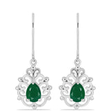 Cercei din Argint 925 ( 2.96 grame ) cu Calcedon Verde 1.19 Carate