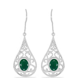 Cercei din Argint 925 ( 4.64 grame ) cu Calcedon Verde 2.21 Carate
