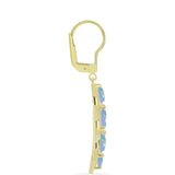 Cercei din Argint 925 Placat cu Aur ( 4.64 grame ) cu Opal Welo 2.11 Carate