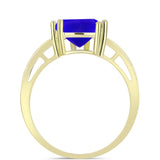 Inel din Argint 925 Placat cu Aur ( 3.02 grame ) cu Agat Albastru 2.09 Carate