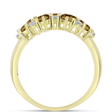 Inel din Argint 925 Placat cu Aur ( 4.73 grame ) cu Cuarț Coniac și Topaz Alb 3.16 Carate