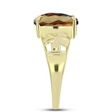 Inel din Argint 925 Placat cu Aur ( 3.77 grame ) cu Cuarț Coniac 3.81 Carate