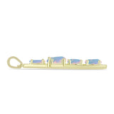 Cruce Pandantiv din Argint 925 Placat cu Aur ( 1.8 grame ) cu Opal Welo 1.91 Carate