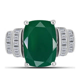 Inel din Argint 925 ( 4.69 grame ) cu Calcedon Verde și Zircon Alb 7.52 Carate