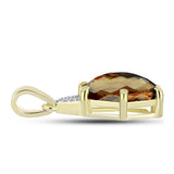 Pandantiv din Argint 925 Placat cu Aur ( 1.55 grame ) cu Cuarț Coniac și Topaz Alb 5.95 Carate