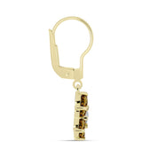 Cercei din Argint 925 Placat cu Aur ( 2.38 grame ) cu Cuarț Coniac și Topaz Alb 1.93 Carate