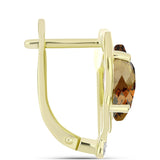 Cercei din Argint 925 Placat cu Aur ( 4.77 grame ) cu Cuarț Coniac și Topaz Alb 4.66 Carate