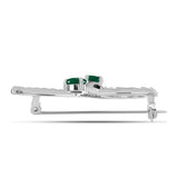 Broşă din Argint 925 ( 4.59 grame ) cu Calcedon Verde și Topaz Alb 1.7 Carate