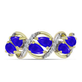 Inel din Argint 925 Placat cu Aur ( 3.11 grame ) cu Agat Albastru și Topaz Alb 1.3 Carate