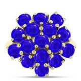 Inel din Argint 925 Placat cu Aur ( 3.8 grame ) cu Agat Albastru 3.88 Carate
