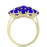 Inel din Argint 925 Placat cu Aur ( 3.8 grame ) cu Agat Albastru 3.88 Carate