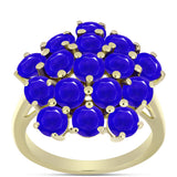 Inel din Argint 925 Placat cu Aur ( 3.8 grame ) cu Agat Albastru 3.88 Carate