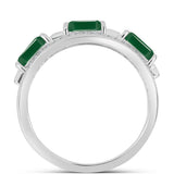 Inel din Argint 925 ( 3.76 grame ) cu Calcedon Verde și Topaz Alb 2.29 Carate