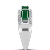 Inel din Argint 925 ( 3.76 grame ) cu Calcedon Verde și Topaz Alb 2.29 Carate