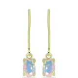 Cercei din Argint 925 Placat cu Aur ( 1.51 grame ) cu Opal Welo 0.58 Carate