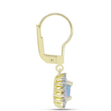 Cercei din Argint 925 Placat cu Aur ( 2.24 grame ) cu Opal Welo și Topaz Alb 1.12 Carate