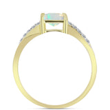 Inel din Argint 925 Placat cu Aur ( 2.39 grame ) cu Opal Welo și Topaz Alb 0.79 Carate