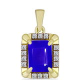 Pandantiv din Argint 925 Placat cu Aur ( 1.58 grame ) cu Agat Albastru și Topaz Alb 1.53 Carate