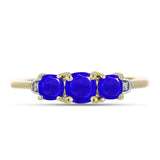 Inel din Argint 925 Placat cu Aur ( 1.7 grame ) cu Agat Albastru și Topaz Alb 1.1 Carate