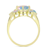 Inel din Argint 925 Placat cu Aur ( 4.06 grame ) cu Opal Welo 3 Carate