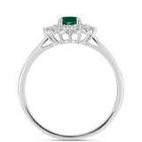 Inel din Argint 925 ( 2.4 grame ) cu Calcedon Verde și Topaz Alb 0.99 Carate