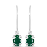 Cercei din Argint 925 ( 1.6 grame ) cu Calcedon Verde 1.32 Carate