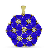 Pandantiv din Argint 925 Placat cu Aur ( 3.54 grame ) cu Agat Albastru și Topaz Alb 5.23 Carate