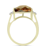 Inel din Argint 925 Placat cu Aur ( 3.22 grame ) cu Cuarț Coniac și Topaz Alb 6.68 Carate