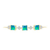 Brățară din Argint 925 Placat cu Aur ( 4.67 grame ) cu Opal Albastru Etiopian Paraiba și Topaz Alb 2.24 Carate