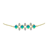 Brățară din Argint 925 Placat cu Aur ( 5.61 grame ) cu Opal Albastru Etiopian Paraiba și Topaz Alb 1.1 Carate