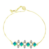 Brățară din Argint 925 Placat cu Aur ( 5.61 grame ) cu Opal Albastru Etiopian Paraiba și Topaz Alb 1.1 Carate