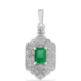 Pandantiv din Argint 925 ( 3.33 grame ) cu Smarald Brazilian și Topaz Alb 1.4 Carate