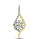 Pandantiv din Argint 925 Placat cu Aur ( 2.02 grame ) cu Moissanit de Gheață și Topaz Alb 0.91 Carate
