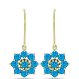 Cercei din Argint 925 Placat cu Aur ( 3.09 grame ) cu Opal Albastru Etiopian Paraiba 1.13 Carate