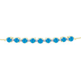 Brățară din Argint 925 Placat cu Aur ( 5.6 grame ) cu Opal Albastru Etiopian Paraiba și Topaz Alb 1.64 Carate