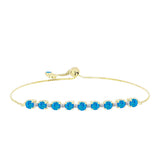 Brățară din Argint 925 Placat cu Aur ( 5.6 grame ) cu Opal Albastru Etiopian Paraiba și Topaz Alb 1.64 Carate