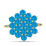 Inel din Argint 925 Placat cu Aur ( 3.03 grame ) cu Opal Albastru Etiopian Paraiba 1.23 Carate