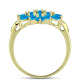 Inel din Argint 925 Placat cu Aur ( 3.03 grame ) cu Opal Albastru Etiopian Paraiba 1.23 Carate